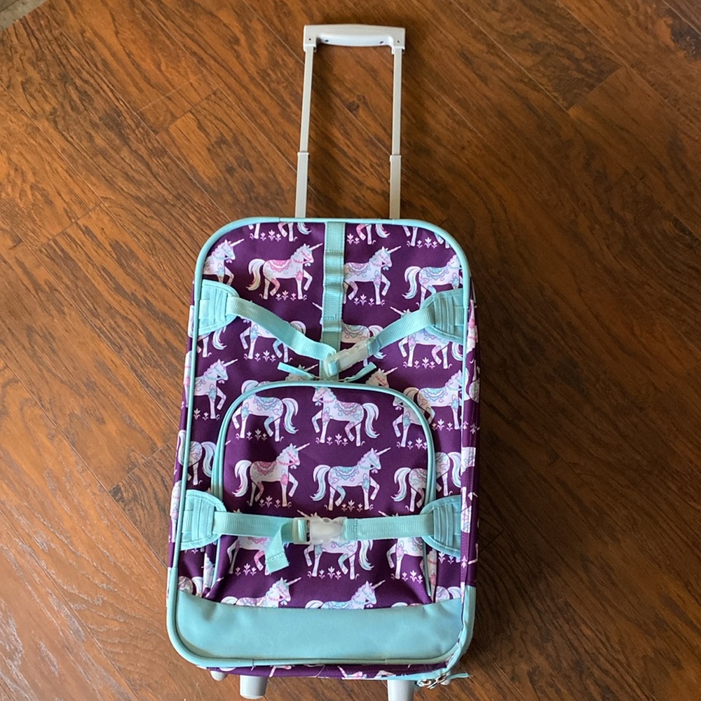 Pottery Barn Kids Unicorn Print Rolling Suitcase